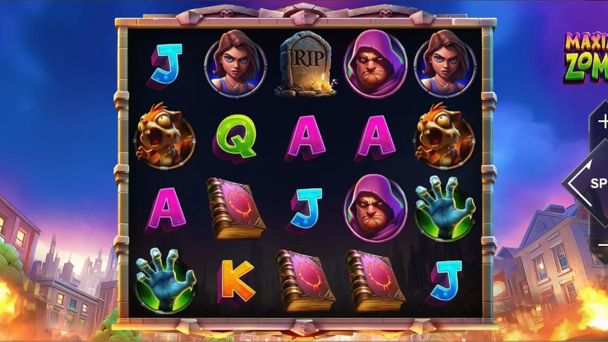 Cena de batalha apocalíptica no jogo de slot Maximum Zombie